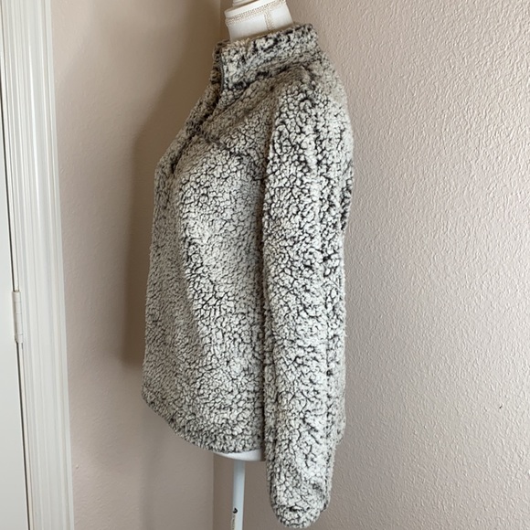 Teddy fleece half zip pull over with pockets grey - Picture 3 of 9